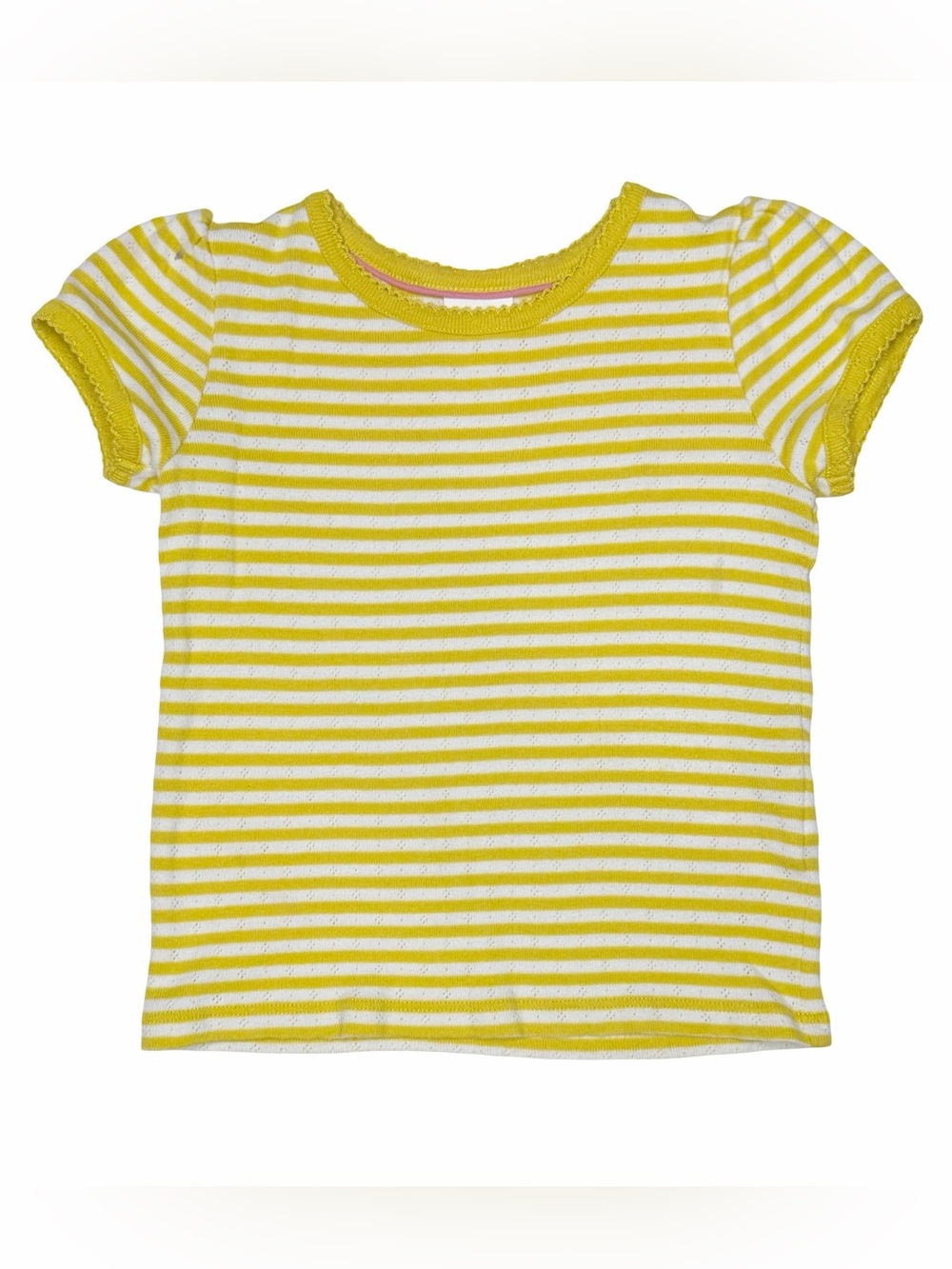 Mini Boden Striped Pointelle Tee